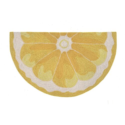 Liora Manne' Frontporch Lemon Slice 2' x 3' Half Circle Outdoor Area Rug - Yellow