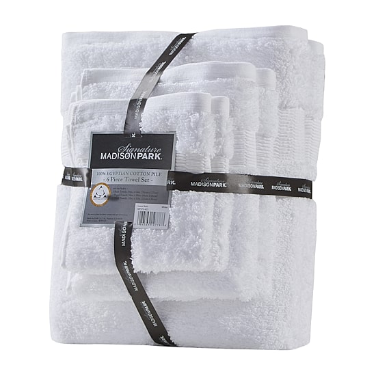 Madison Park Signature Luce 100% Egyptian Cotton 6-pc. Solid Bath Towel Set