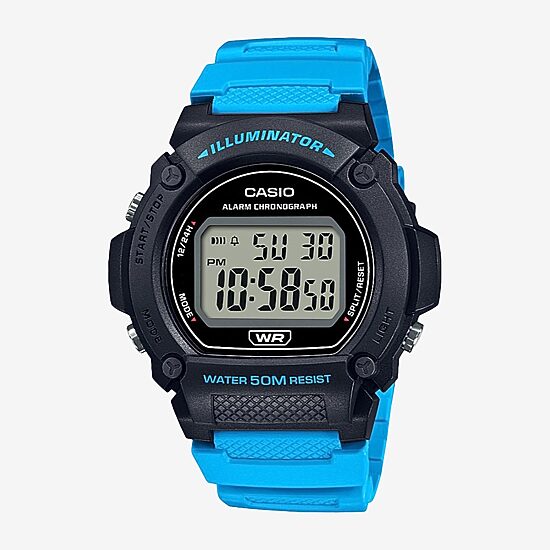 Casio Mens Blue Strap Watch W219h-2a2v