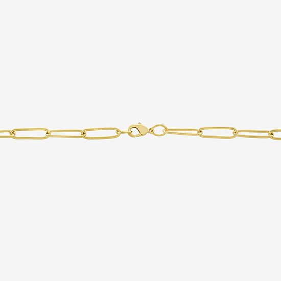 Silver Reflections 24K Gold Over Brass Paperclip Chain Necklace