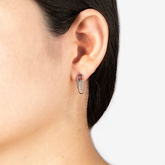 Silver Treasures Cubic Zirconia Sterling Silver 17.7mm Stud Earrings