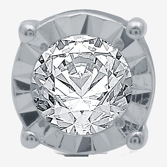 Ever Star (G-H / I1) Womens 1/10 CT. Lab Grown White Diamond Sterling Silver 4.5mm Round Single Earring