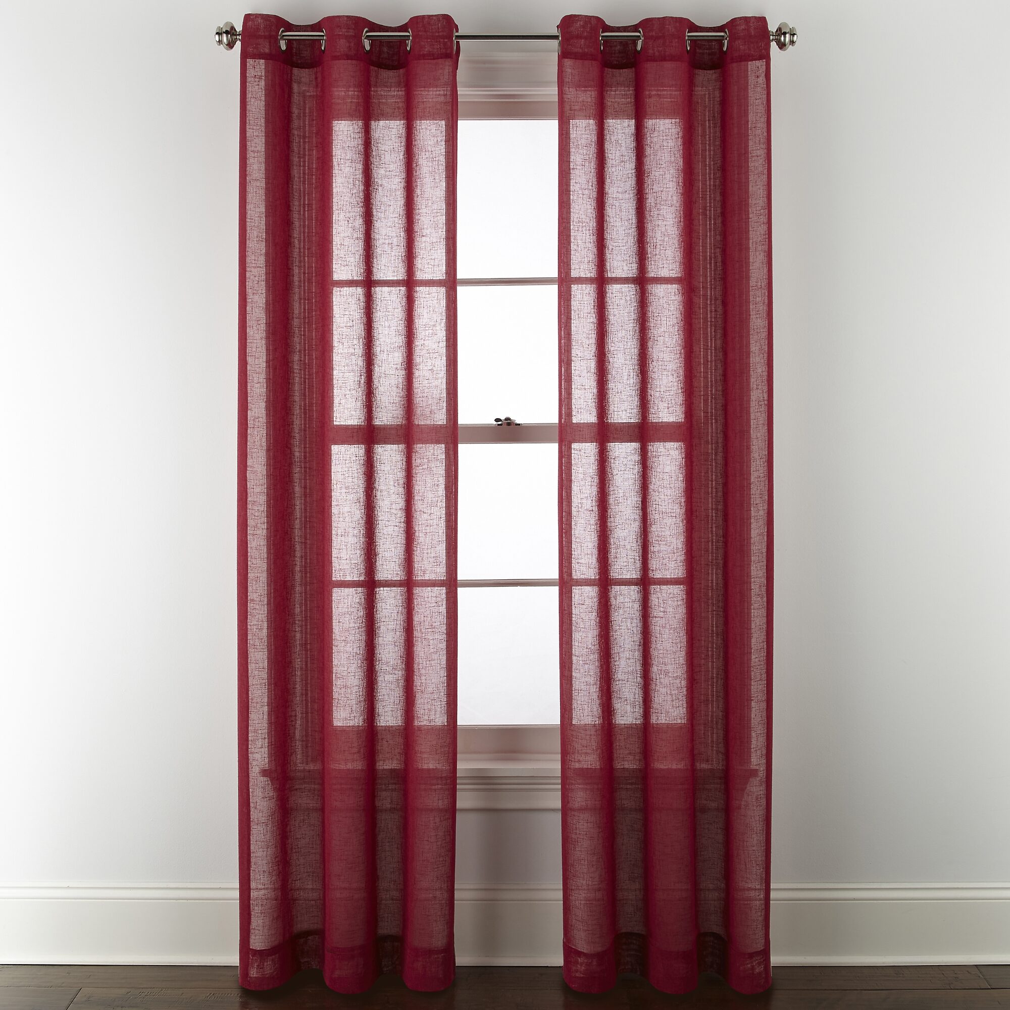Distant Lands Fiji Solid Grommet Top Sheer Single Curtain Panel