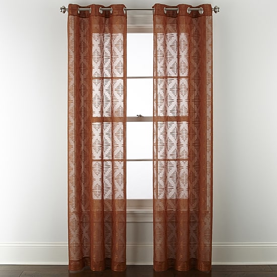 Distant Lands Diamond Clip Grommet Top Sheer Single Curtain Panel