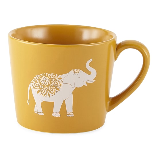 Distant Lands Elephant Stoneware Coffee Mug