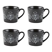 Distant Lands Black/White Stoneware Coffee Mug