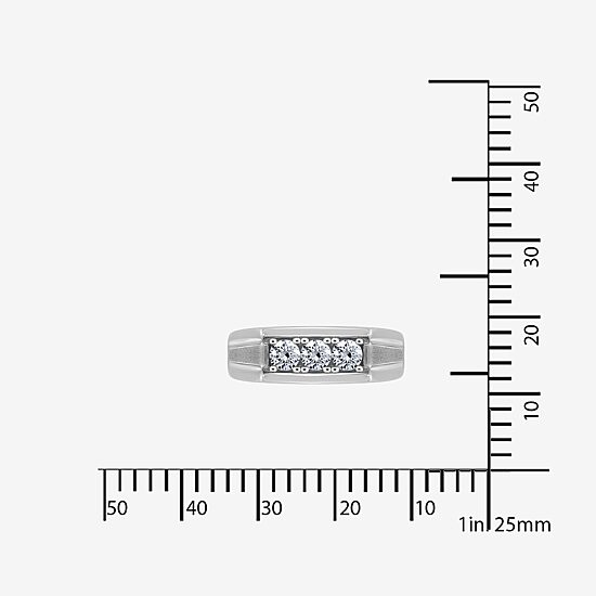 Mens 7MM 7/8 CT. T.W. Genuine Cubic Zirconia Sterling Silver Wedding Band