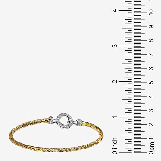 Paris 1901 By Charles Garnier Womens Cubic Zirconia 18K Gold Over Silver Bangle Bracelet