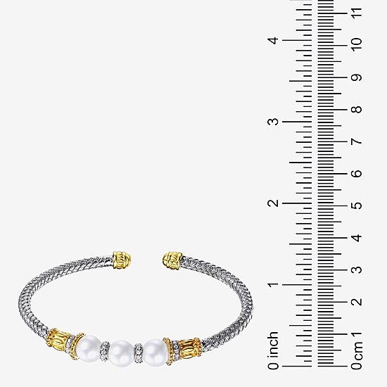 Paris 1901 By Charles Garnier Womens Cubic Zirconia 18K Gold Over Silver Cuff Bracelet