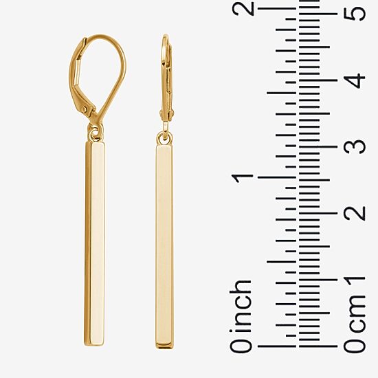 Womens 18K Gold Over Silver Drop Earrings