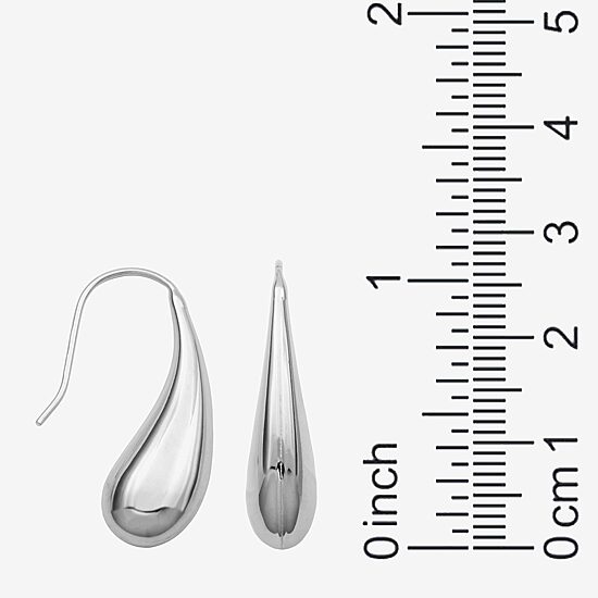 Teardrop Womens Sterling Silver Drop Earrings