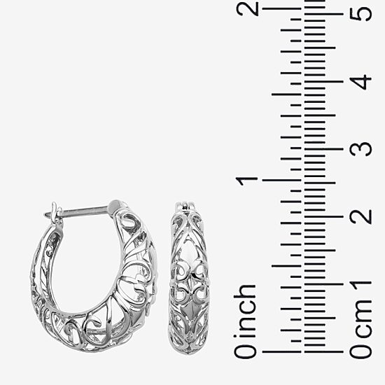 Womens Sterling Silver 20.8mm Hoop Earrings