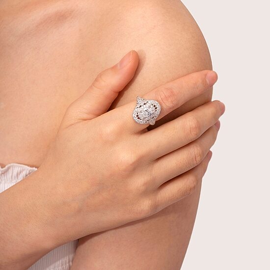 Womens 2 CT. T.W. Cubic Zirconia Sterling Silver Dome Cocktail Ring