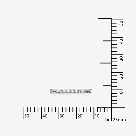 Diamonart® Cubic Zirconia Sterling Silver Eternity Band Ring