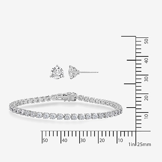 DiamonArt® 10 CT. T.W. Cubic Zirconia Earring and Bracelet Set