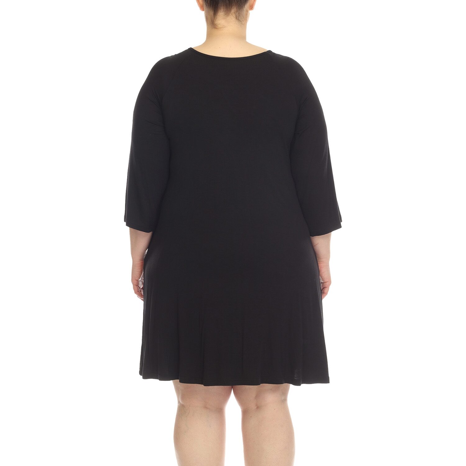 White Mark Womens Plus 3/4 Sleeve Swing Dresses