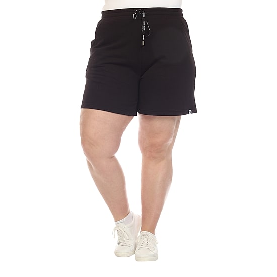 White Mark Womens High Rise Plus Pull-On Short