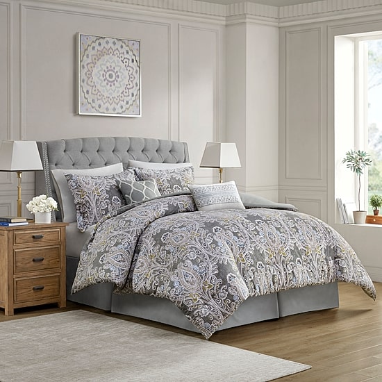 Harbor House Hallie 6-pc. Cotton Damask and Scroll Comforter Set
