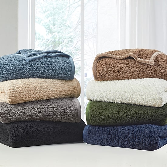 Woolrich Burlington Soild Berber Brushed Blanket
