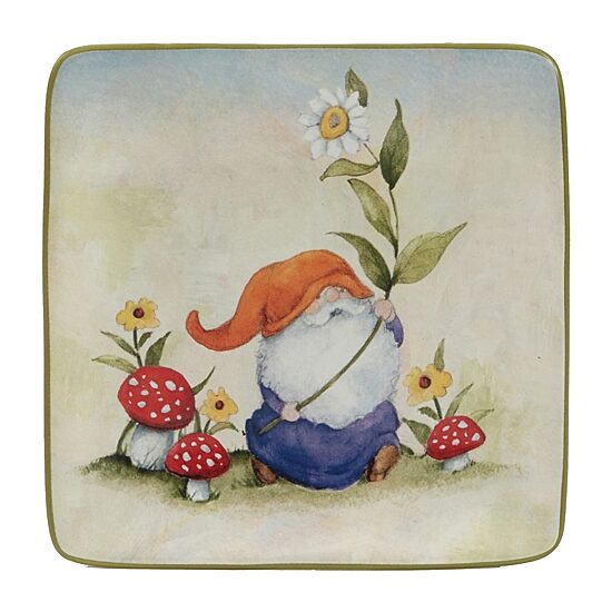 Certified International Garden Gnomes 4-pc. Earthenware Appetizer Plate