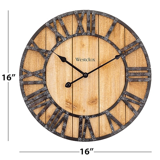 Westclox 16" Wood Plank Wall Clock