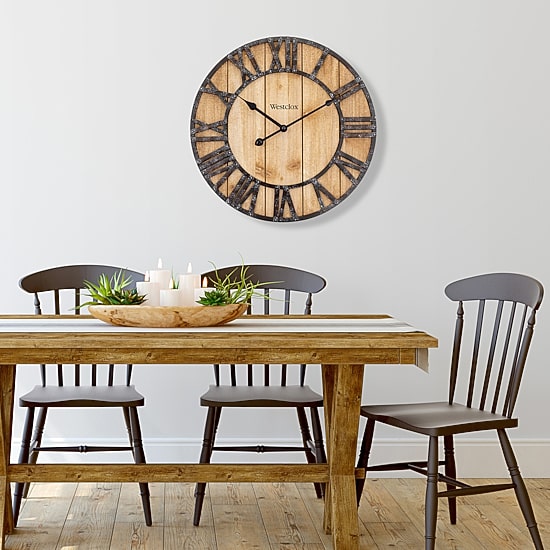 Westclox 16" Wood Plank Wall Clock