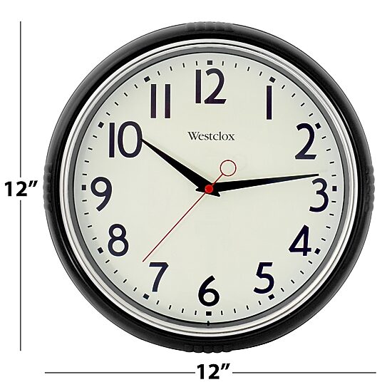 Westclox 12” Black Retro Wall Clock