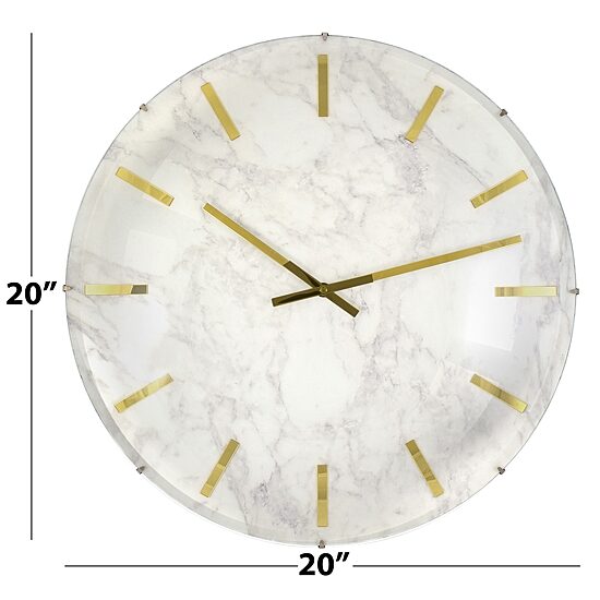Westclox Large White Marble Dial Wall Clock