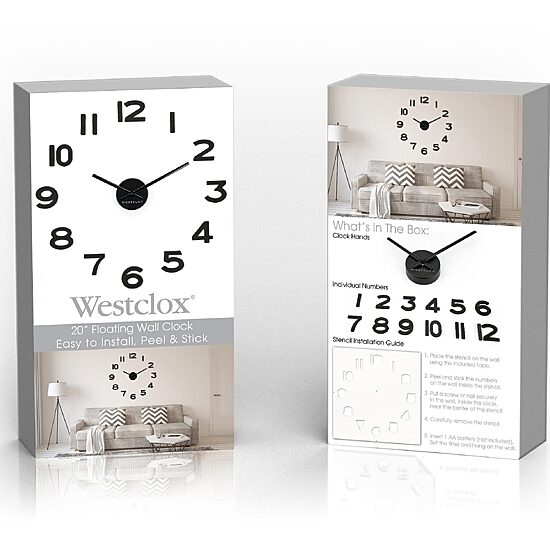 Westclox 20" Floating Numbers Wall Clock