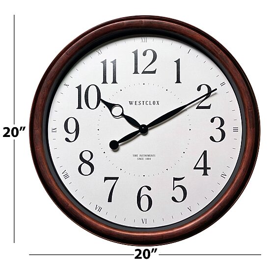 Westclox 20" Woodgrain Finish Wall Clock