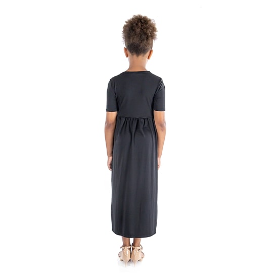 24sevenkid Big Kid Girls Fitted Short Sleeve Knit A-Line Dress