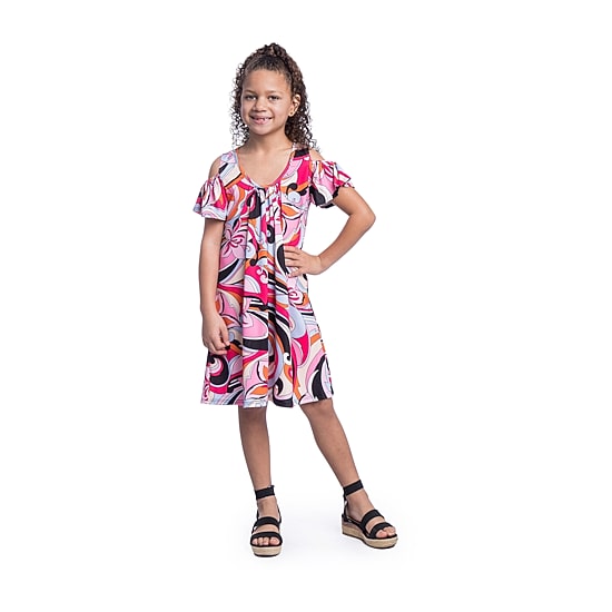 24sevenkid Big Kid Girls Short Sleeve Knit A-Line Dress