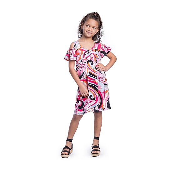 24sevenkid Big Kid Girls Short Sleeve Knit A-Line Dress