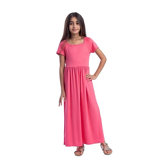 24sevenkid Big Kid Girls Short Sleeve Maxi Dress