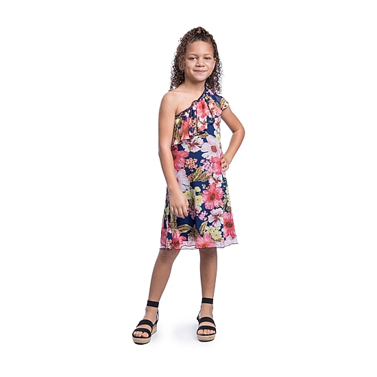 24sevenkid Big Kid Girls Sleeveless One Shoulder A-Line Dress