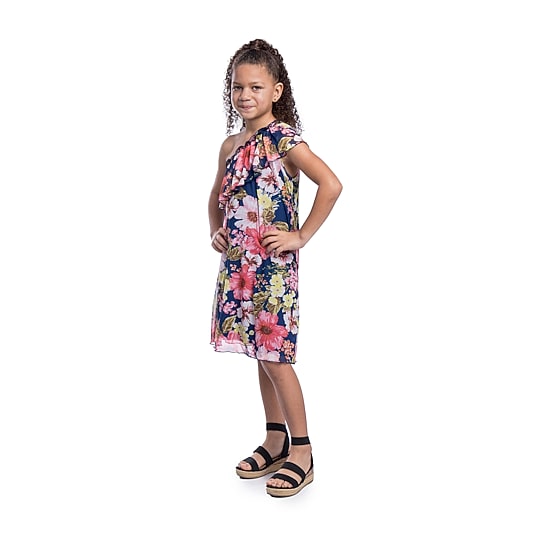 24sevenkid Big Kid Girls Sleeveless One Shoulder A-Line Dress