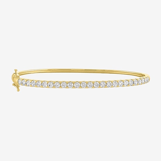 (G-H / Si2-I1) 2 CT. T.W. Lab Grown White Diamond 14K White or Yellow Gold Bangle Bracelet
