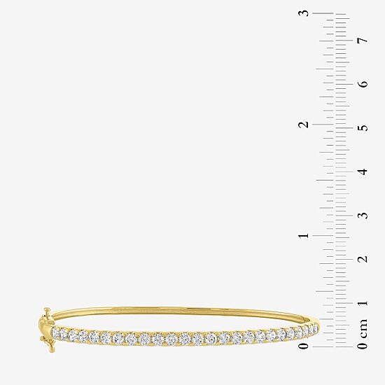 (G-H / Si2-I1) 2 CT. T.W. Lab Grown White Diamond 14K White or Yellow Gold Bangle Bracelet