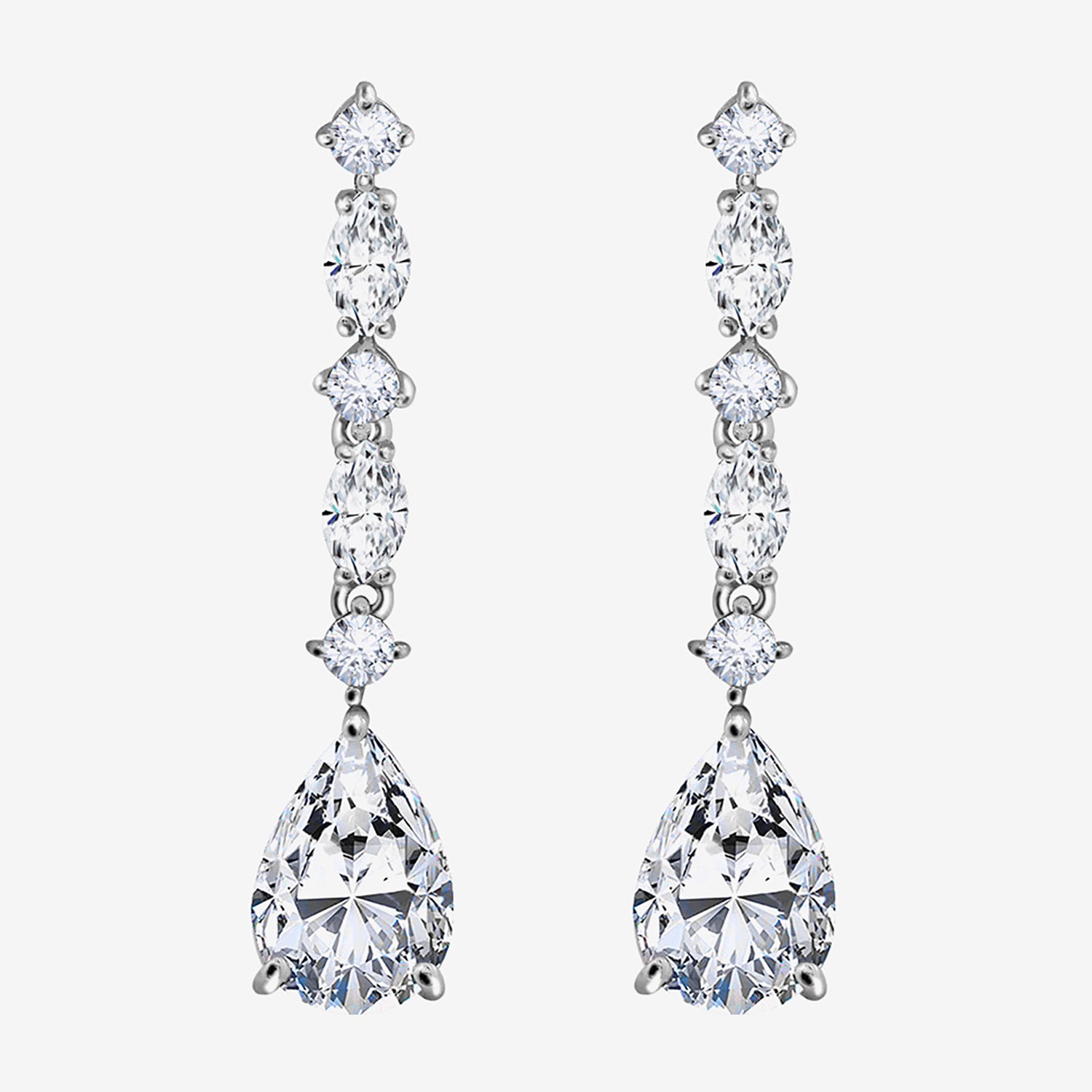 Diamonart Marilyn Monroe Womens 4 1/2 CT. T.W. White Cubic Zirconia Platinum Over Silver Drop Earrings