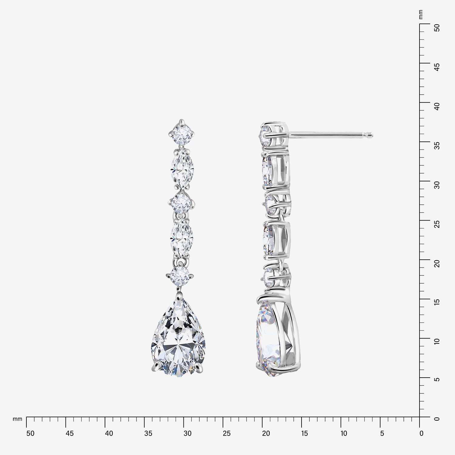 Diamonart Marilyn Monroe Womens 4 1/2 CT. T.W. White Cubic Zirconia Platinum Over Silver Drop Earrings