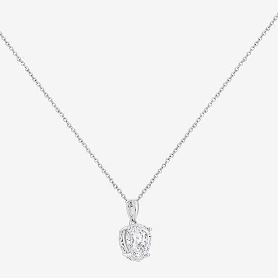 Diamonart Marilyn Monroe Womens 3 3/4 CT. T.W. White Cubic Zirconia Platinum Over Silver Pear 16 Inch Pendant Necklace