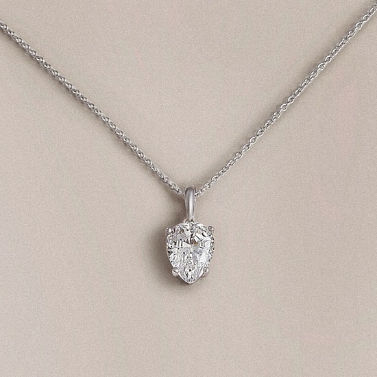 Diamonart Marilyn Monroe Womens 3 3/4 CT. T.W. White Cubic Zirconia Platinum Over Silver Pear 16 Inch Pendant Necklace