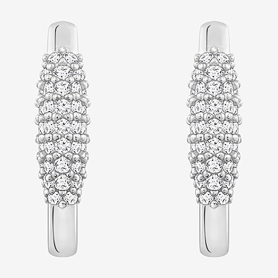 Diamonart Marilyn Monroe Womens White Cubic Zirconia 14mm Hoop Earrings