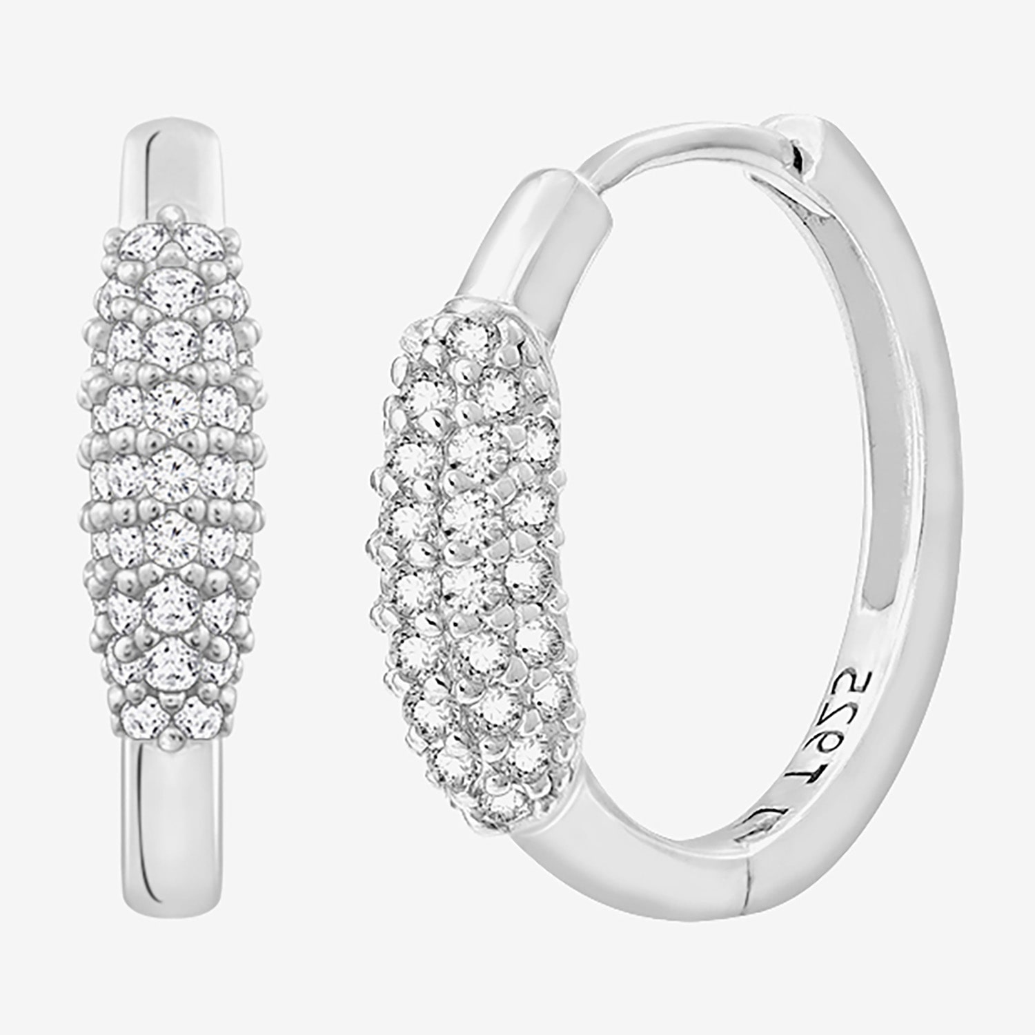 Diamonart Marilyn Monroe Womens White Cubic Zirconia 14mm Hoop Earrings