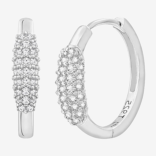 Diamonart Marilyn Monroe Womens White Cubic Zirconia 14mm Hoop Earrings