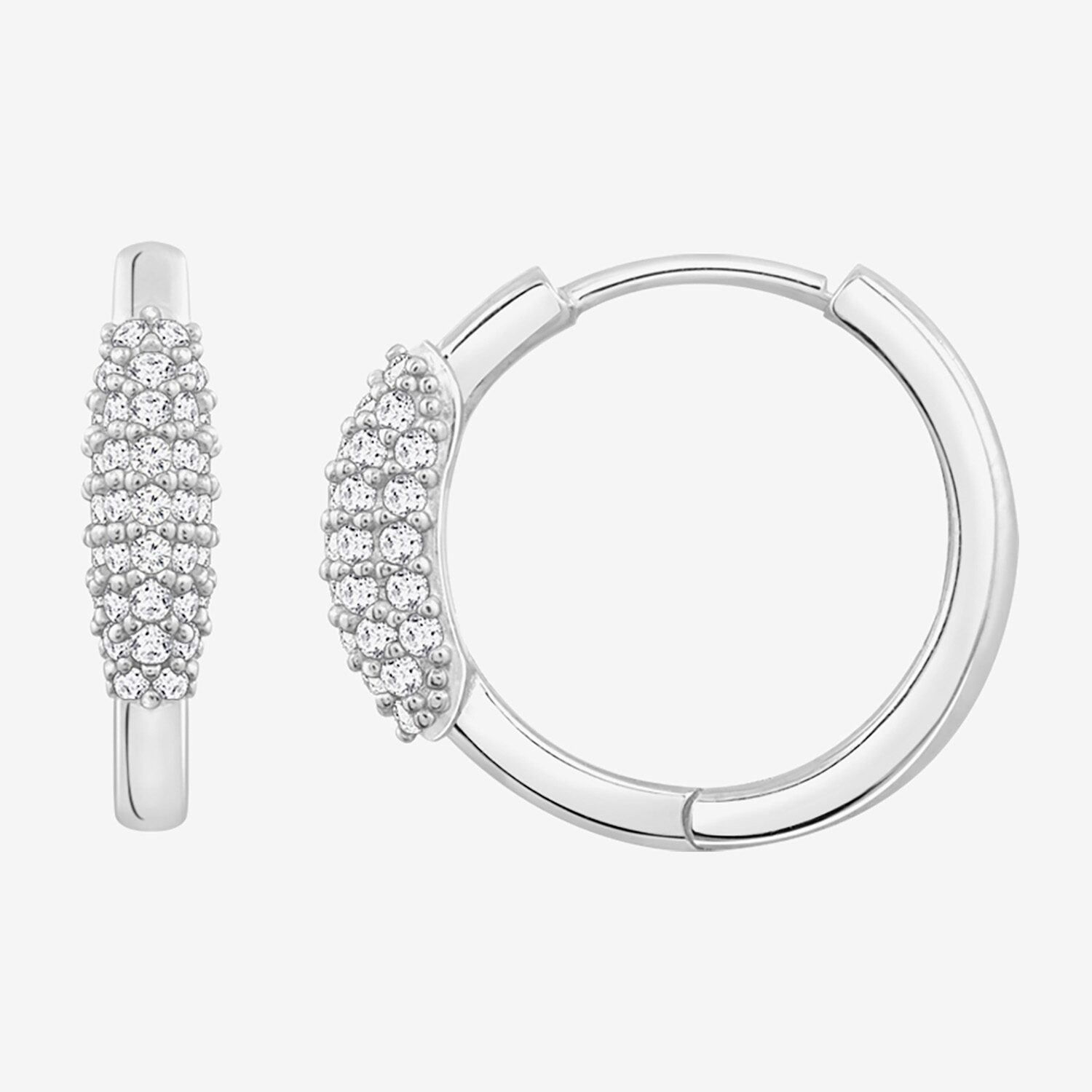Diamonart Marilyn Monroe Womens White Cubic Zirconia 14mm Hoop Earrings