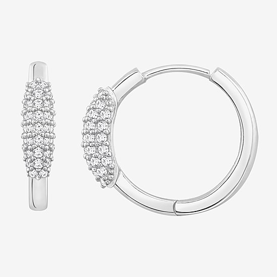 Diamonart Marilyn Monroe Womens White Cubic Zirconia 14mm Hoop Earrings