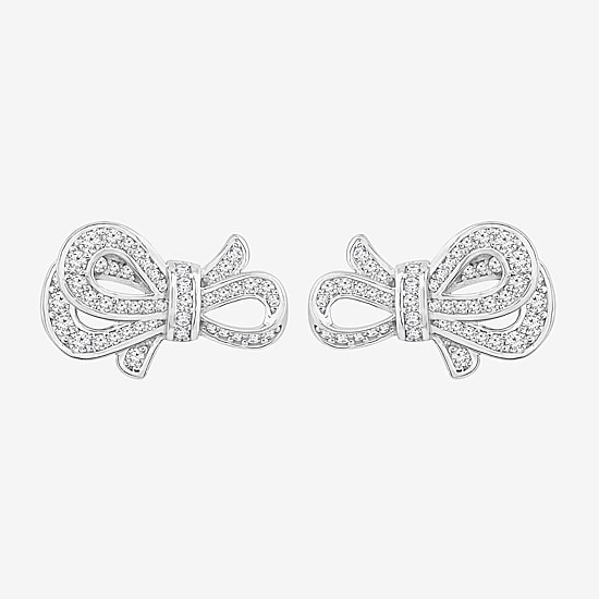 Diamonart Marilyn Monroe Simulated White Cubic Zirconia Platinum Over Silver 12.6mm Round Stud Earrings