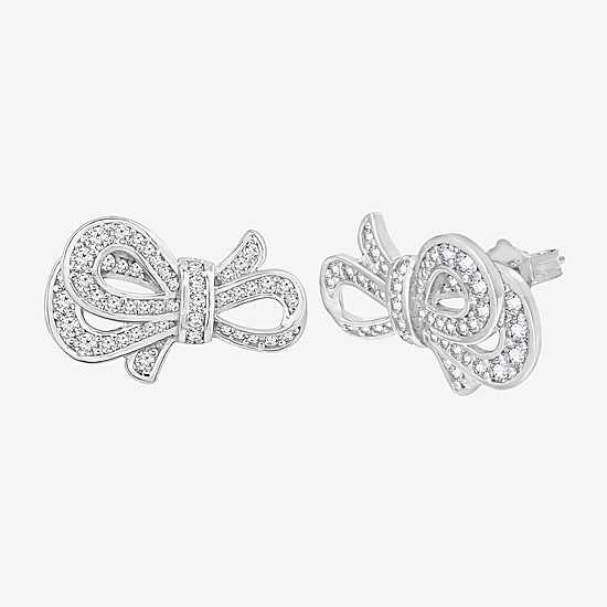 Diamonart Marilyn Monroe Simulated White Cubic Zirconia Platinum Over Silver 12.6mm Round Stud Earrings