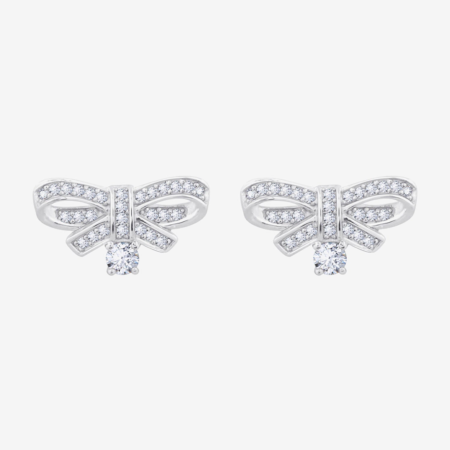 Diamonart Marilyn Monroe Simulated White Cubic Zirconia Platinum Over Silver 7.8mm Round Stud Earrings
